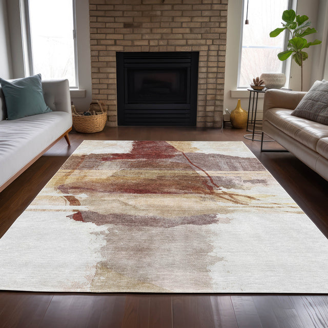 Addison Chantille ACN2033 Abstract Machine Made Transitional Terracotta Rug