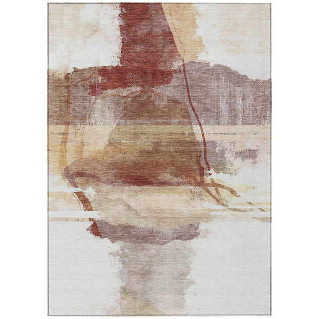 Addison Chantille ACN2033 Abstract Machine Made Transitional Terracotta Rug
