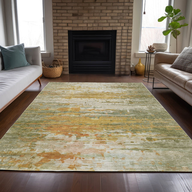 Addison Chantille ACN2034 Abstract Machine Made Transitional Aloe Rug