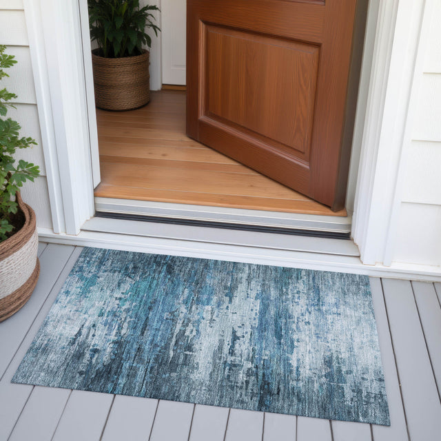 Addison Chantille ACN2034 Abstract Machine Made Transitional Blue Rug