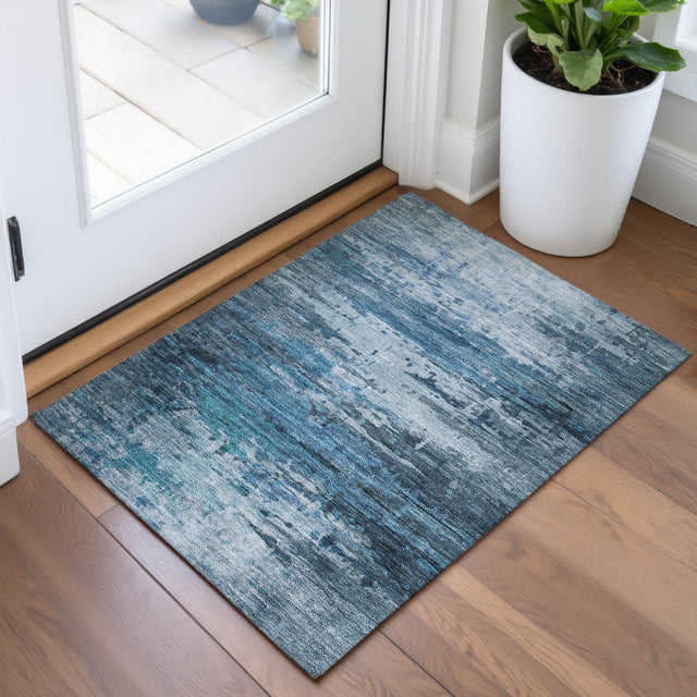 Addison Chantille ACN2034 Abstract Machine Made Transitional Blue Rug