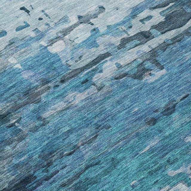 Addison Chantille ACN2034 Abstract Machine Made Transitional Blue Rug