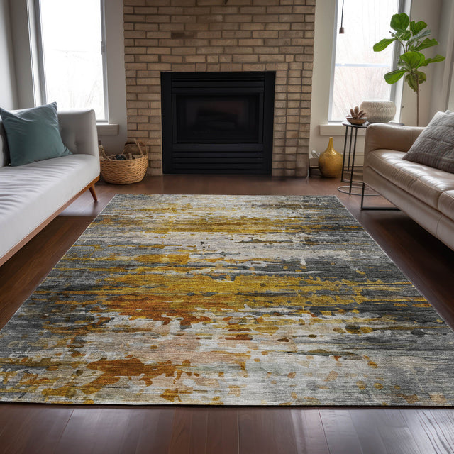 Addison Chantille ACN2034 Abstract Machine Made Transitional Copper Rug