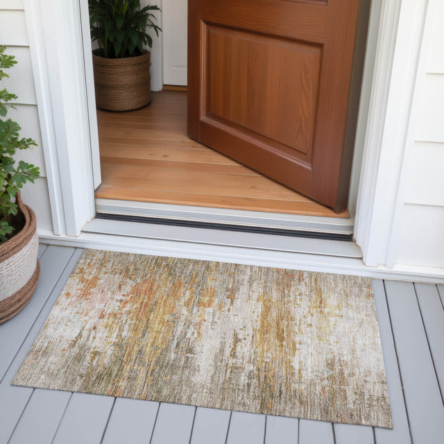 Addison Chantille ACN2034 Abstract Machine Made Transitional Khaki Rug