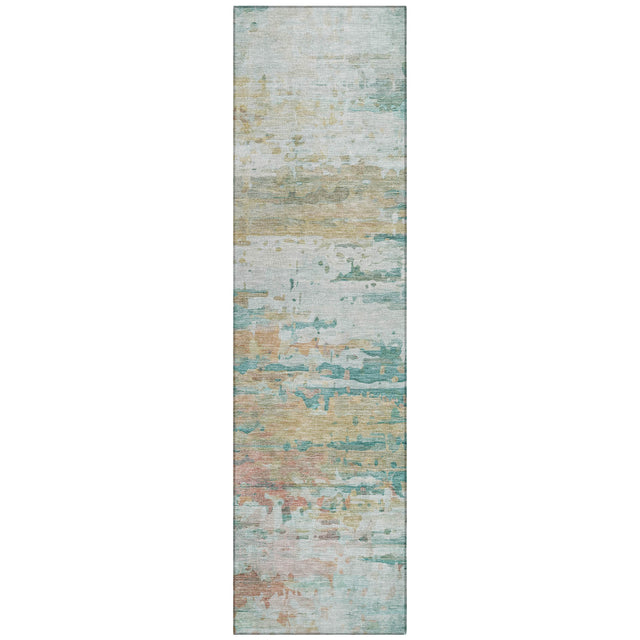 Addison Chantille ACN2034 Abstract Machine Made Transitional Teal Rug