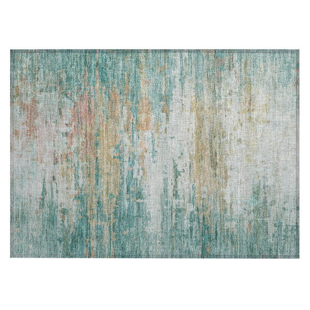 Addison Chantille ACN2034 Abstract Machine Made Transitional Teal Rug
