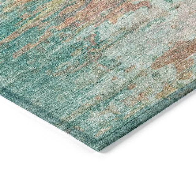 Addison Chantille ACN2034 Abstract Machine Made Transitional Teal Rug