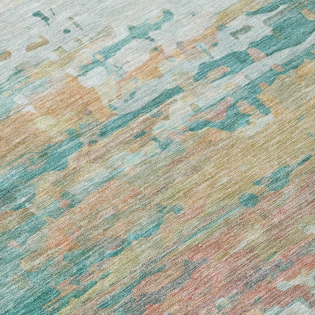 Addison Chantille ACN2034 Abstract Machine Made Transitional Teal Rug