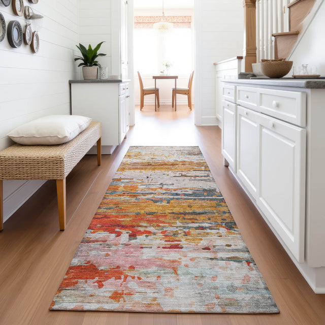 Addison Chantille ACN2034 Abstract Machine Made Transitional Terracotta Rug