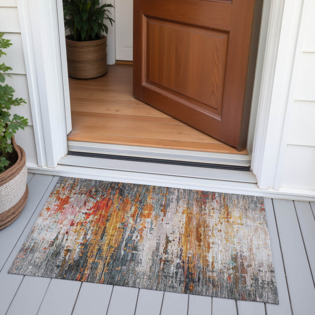 Addison Chantille ACN2034 Abstract Machine Made Transitional Terracotta Rug