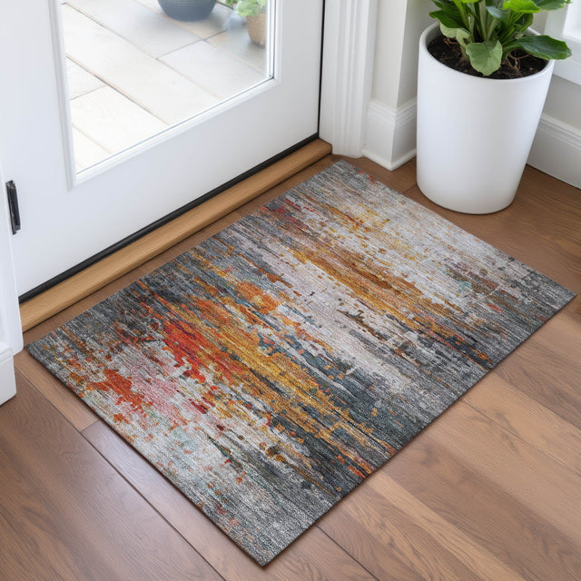 Addison Chantille ACN2034 Abstract Machine Made Transitional Terracotta Rug