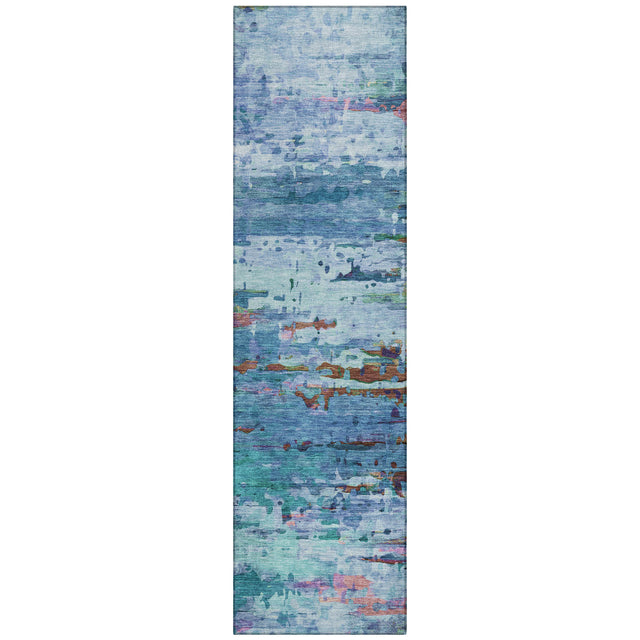 Addison Chantille ACN2035 Abstract Machine Made Transitional Blue Rug