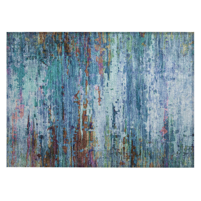 Addison Chantille ACN2035 Abstract Machine Made Transitional Blue Rug