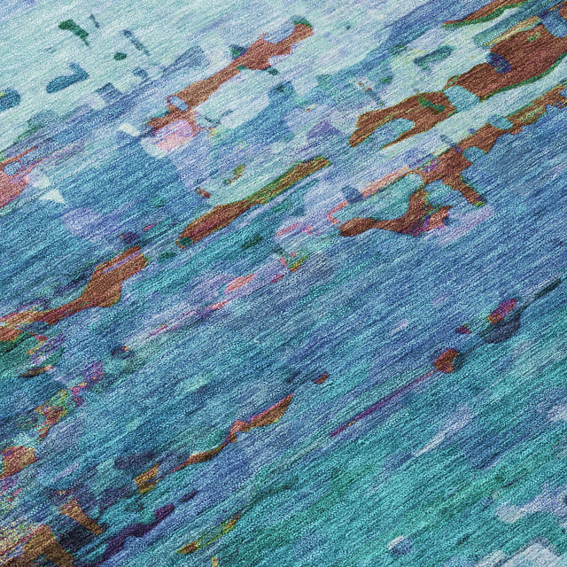 Addison Chantille ACN2035 Abstract Machine Made Transitional Blue Rug