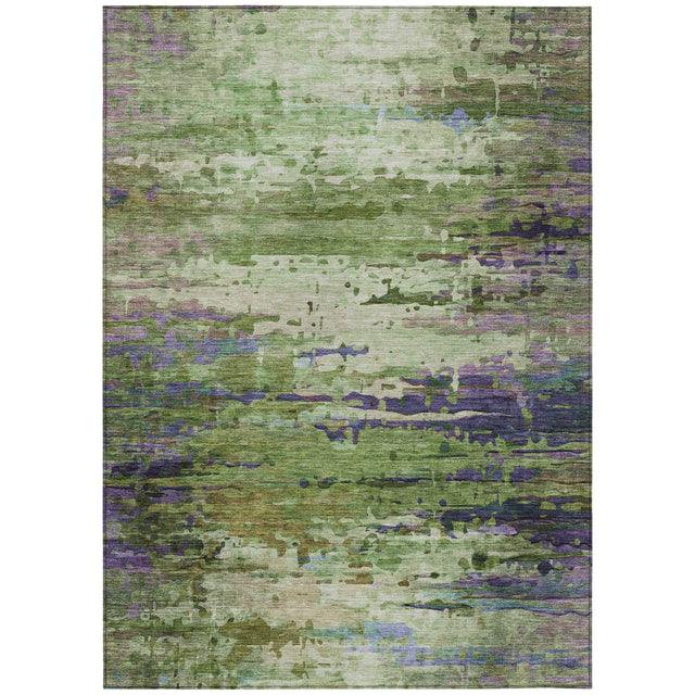 Addison Chantille ACN2035 Abstract Machine Made Transitional Green Rug