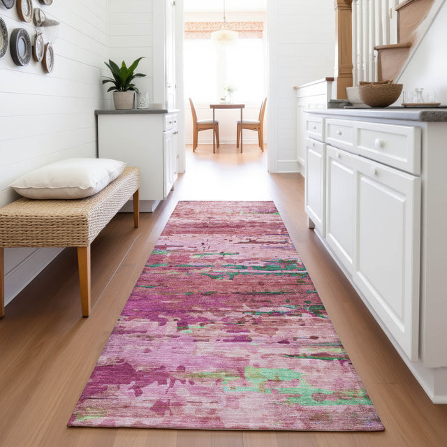 Addison Chantille ACN2035 Abstract Machine Made Transitional Pink Rug