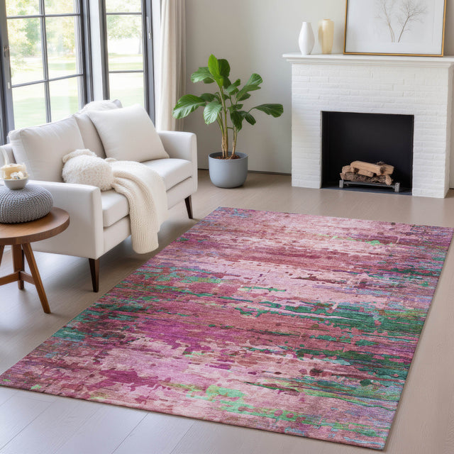 Addison Chantille ACN2035 Abstract Machine Made Transitional Pink Rug
