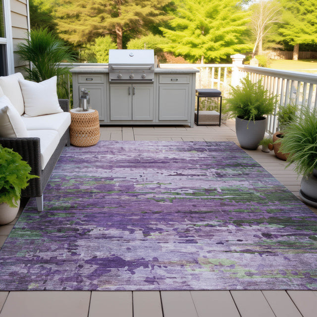 Addison Chantille ACN2035 Abstract Machine Made Transitional Purple Rug
