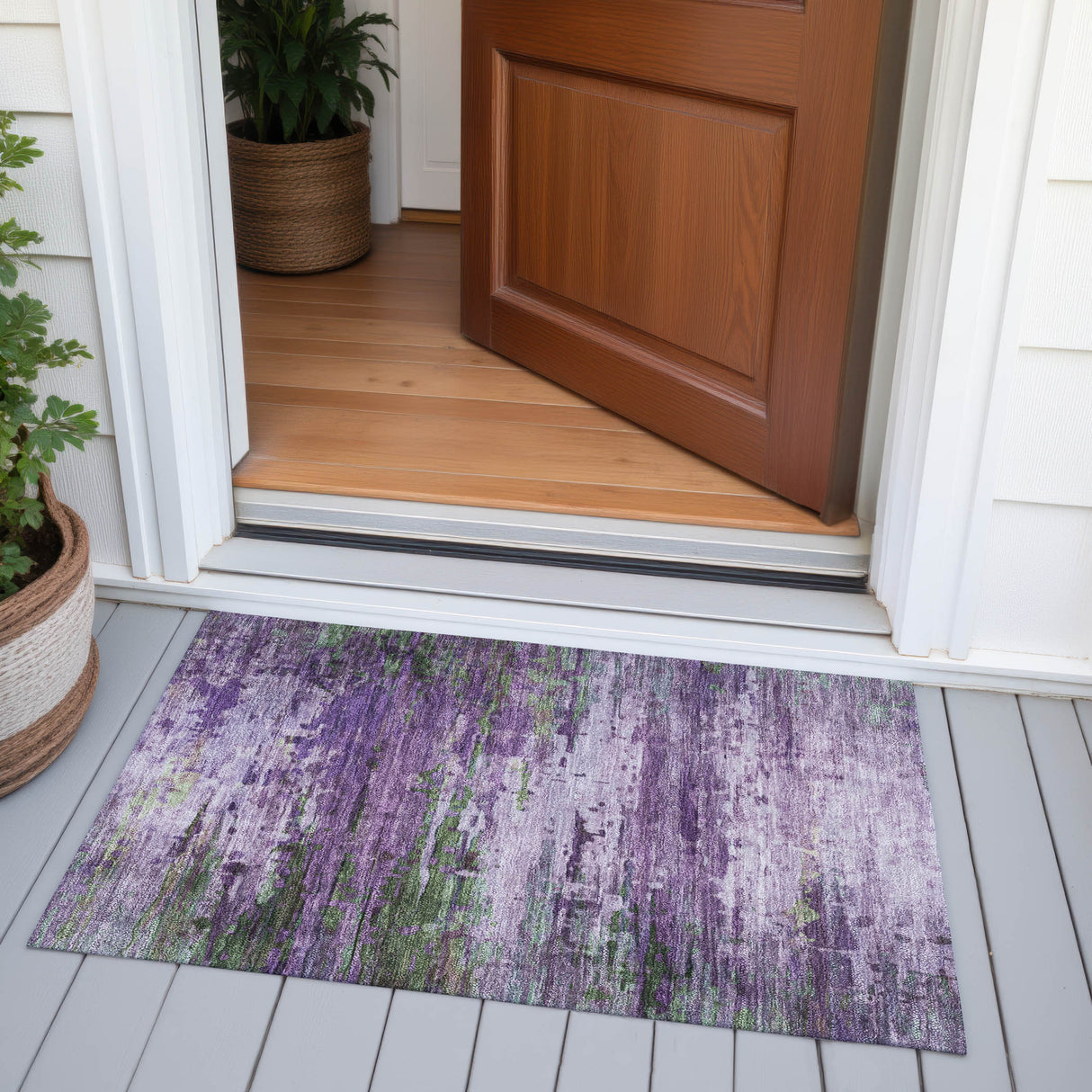 Addison Chantille ACN2035 Abstract Machine Made Transitional Purple Rug