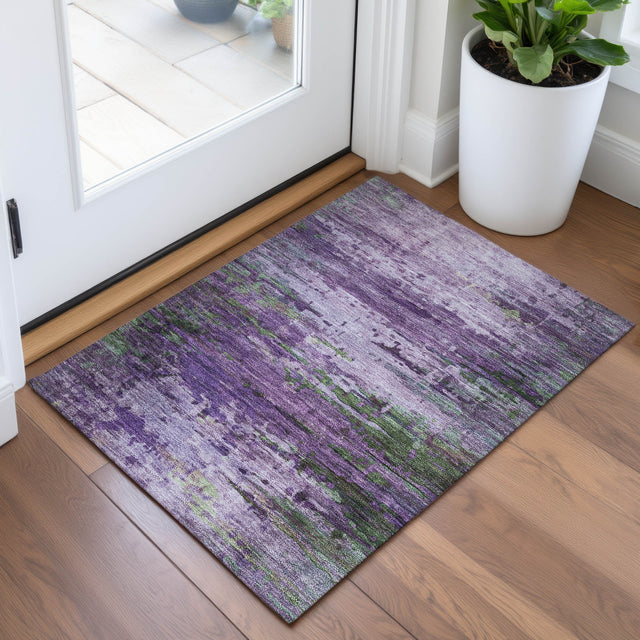 Addison Chantille ACN2035 Abstract Machine Made Transitional Purple Rug