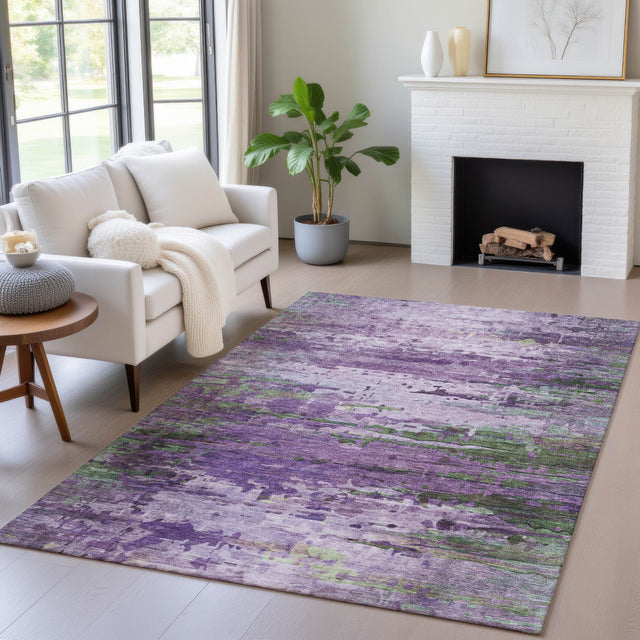 Addison Chantille ACN2035 Abstract Machine Made Transitional Purple Rug