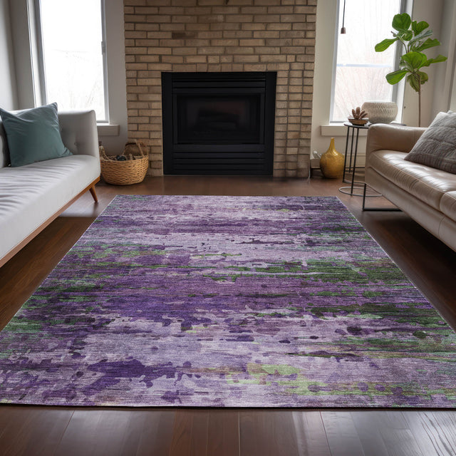 Addison Chantille ACN2035 Abstract Machine Made Transitional Purple Rug