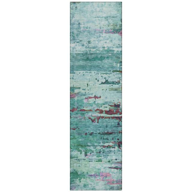 Addison Chantille ACN2035 Abstract Machine Made Transitional Teal Rug