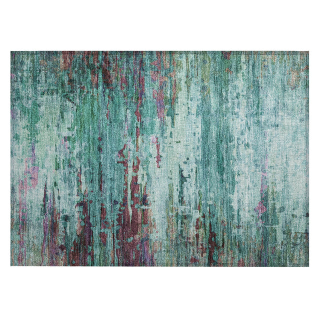 Addison Chantille ACN2035 Abstract Machine Made Transitional Teal Rug