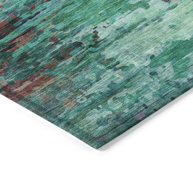 Addison Chantille ACN2035 Abstract Machine Made Transitional Teal Rug