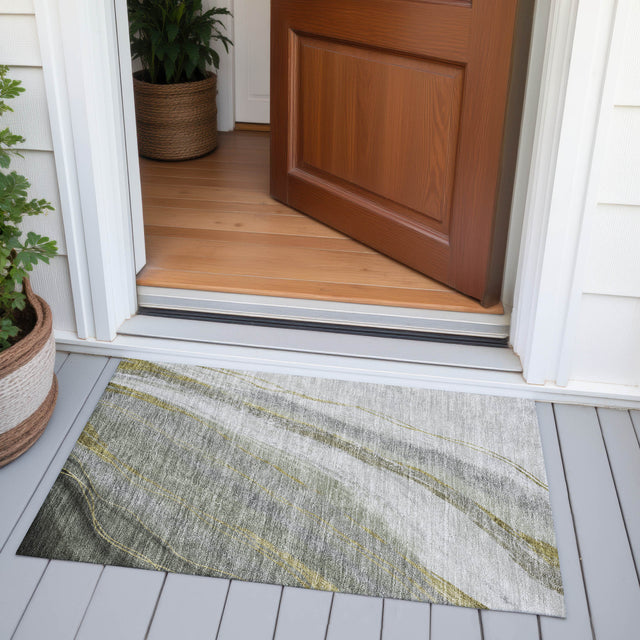 Addison Chantille ACN2036 Swirls Machine Made Transitional Aloe Rug