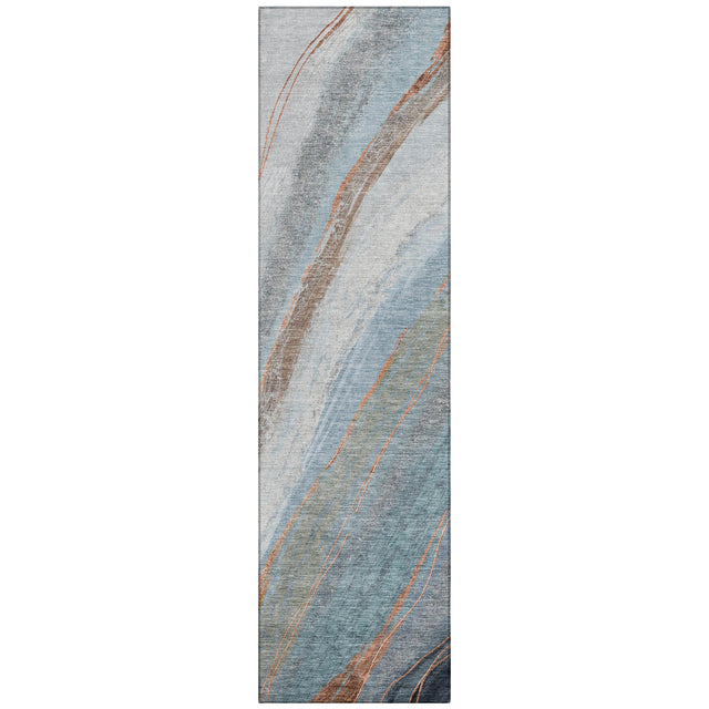 Addison Chantille ACN2036 Swirls Machine Made Transitional Blue Rug