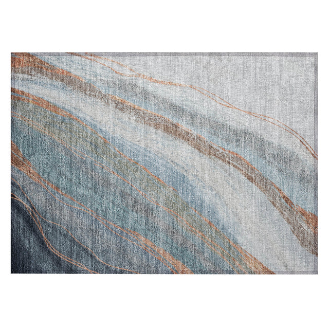 Addison Chantille ACN2036 Swirls Machine Made Transitional Blue Rug