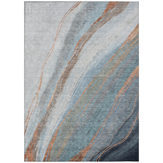 Addison Chantille ACN2036 Swirls Machine Made Transitional Blue Rug