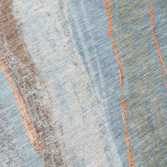 Addison Chantille ACN2036 Swirls Machine Made Transitional Blue Rug