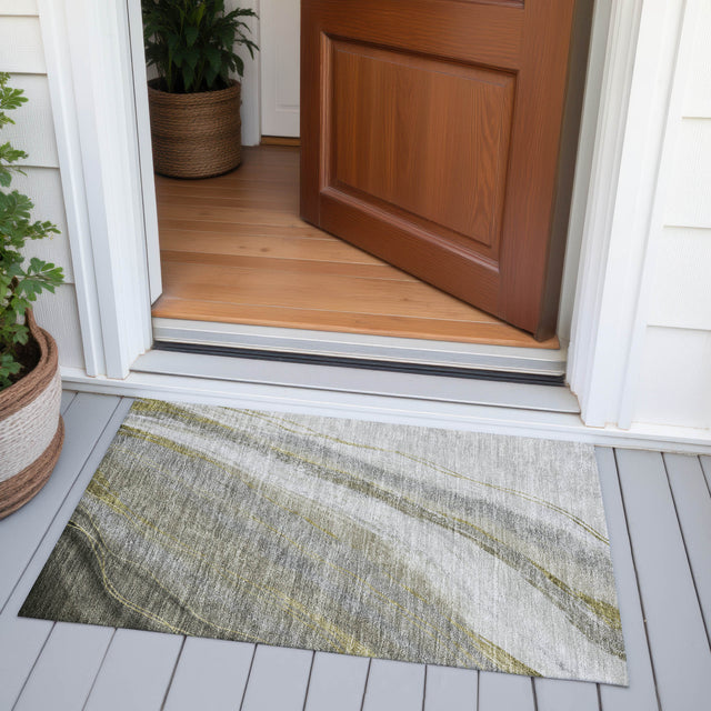 Addison Chantille ACN2036 Swirls Machine Made Transitional Pewter Rug