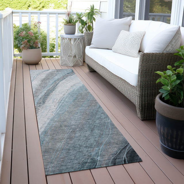 Addison Chantille ACN2036 Swirls Machine Made Transitional Teal Rug