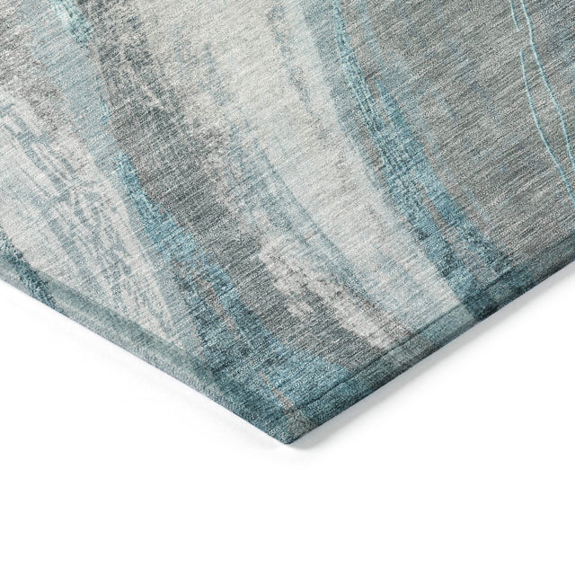Addison Chantille ACN2036 Swirls Machine Made Transitional Teal Rug