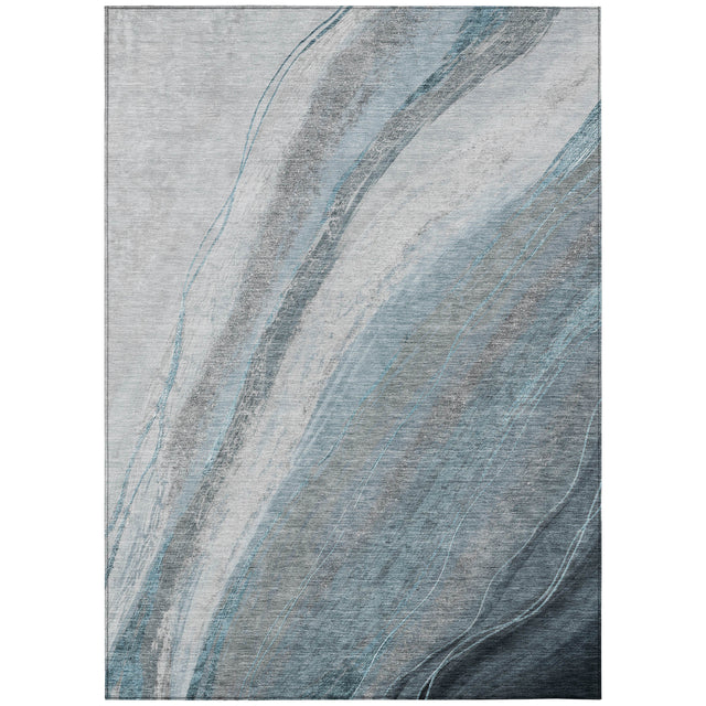 Addison Chantille ACN2036 Swirls Machine Made Transitional Teal Rug