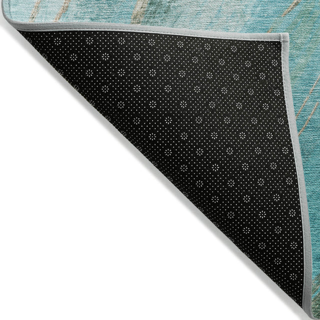 Addison Chantille ACN2036 Swirls Machine Made Transitional Turquoise Rug