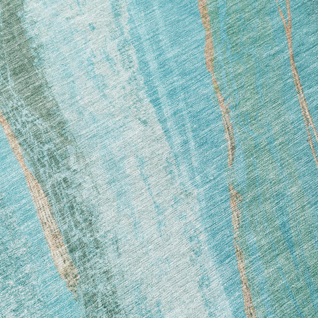 Addison Chantille ACN2036 Swirls Machine Made Transitional Turquoise Rug