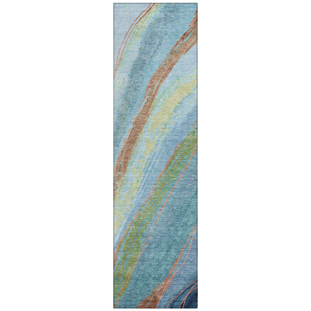 Addison Chantille ACN2037 Swirls Machine Made Transitional Blue Rug