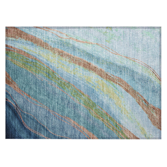 Addison Chantille ACN2037 Swirls Machine Made Transitional Blue Rug