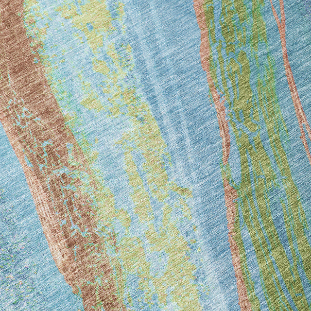 Addison Chantille ACN2037 Swirls Machine Made Transitional Blue Rug