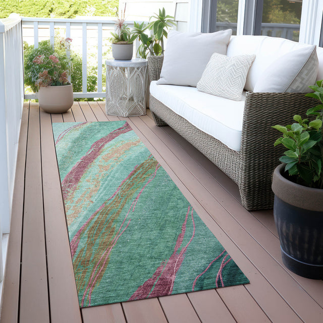 Addison Chantille ACN2037 Swirls Machine Made Transitional Green Rug