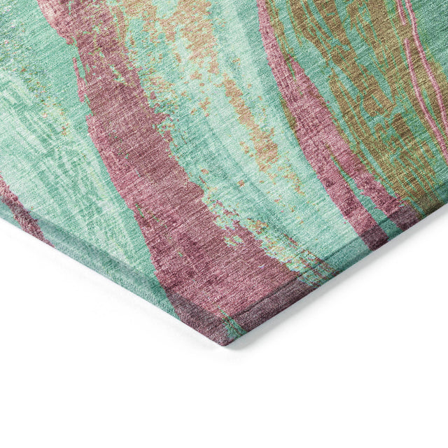 Addison Chantille ACN2037 Swirls Machine Made Transitional Green Rug