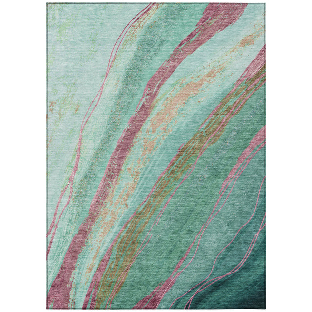 Addison Chantille ACN2037 Swirls Machine Made Transitional Green Rug