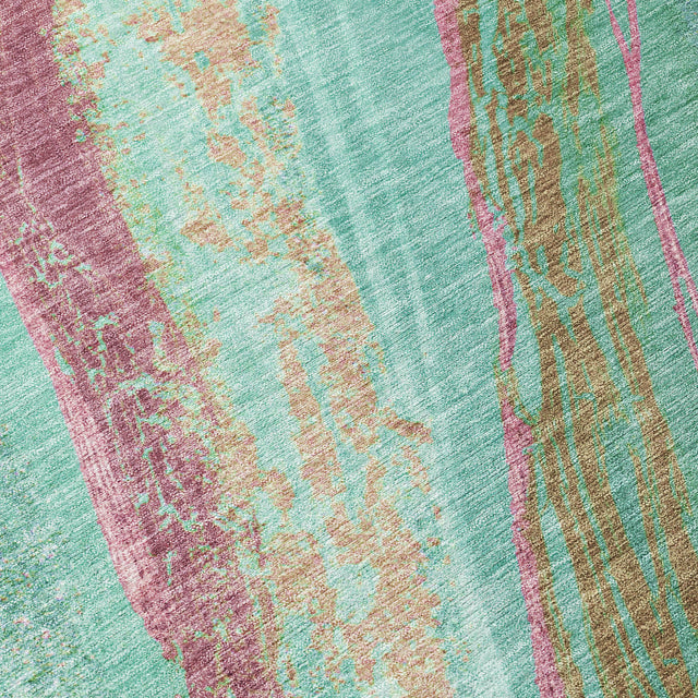 Addison Chantille ACN2037 Swirls Machine Made Transitional Green Rug