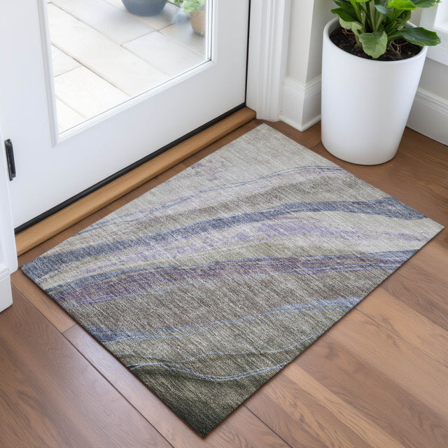 Addison Chantille ACN2037 Swirls Machine Made Transitional Mocha Rug