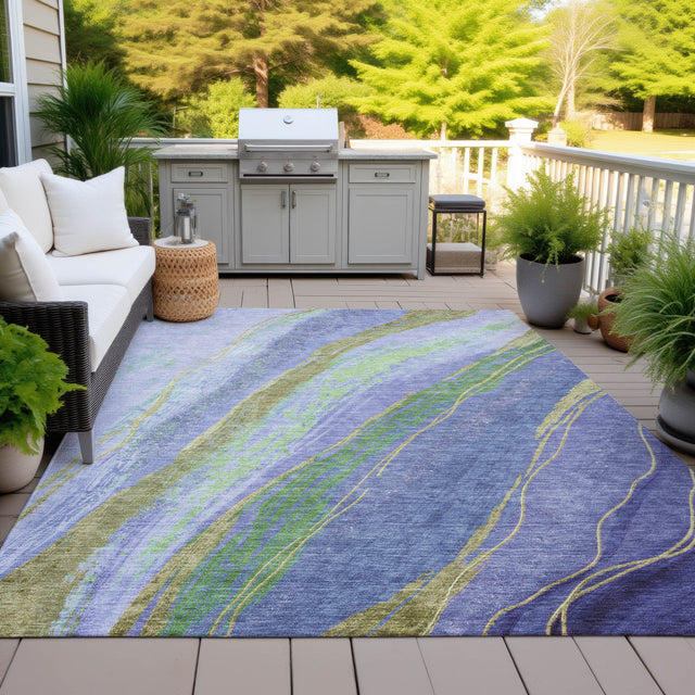 Addison Chantille ACN2037 Swirls Machine Made Transitional Purple Rug
