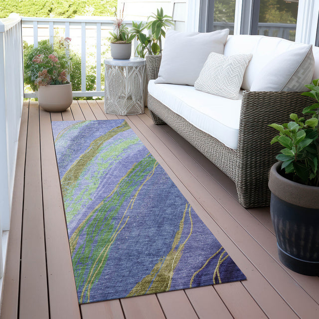 Addison Chantille ACN2037 Swirls Machine Made Transitional Purple Rug